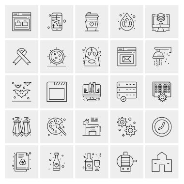 Evrensel yaratıcı simgeler kümesi, web ve mobil uygulamalar ve projeler için basit vektör illüstrasyonları 