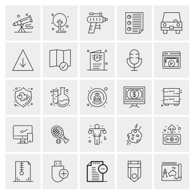 Evrensel yaratıcı simgeler kümesi, web ve mobil uygulamalar ve projeler için basit vektör illüstrasyonları 