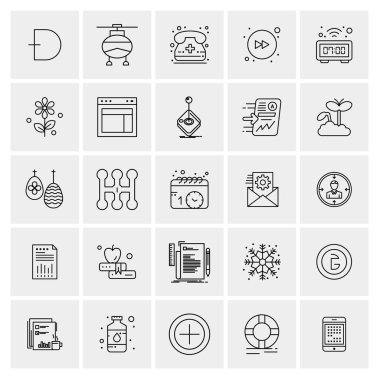 Evrensel yaratıcı simgeler kümesi, web ve mobil uygulamalar ve projeler için basit vektör illüstrasyonları 