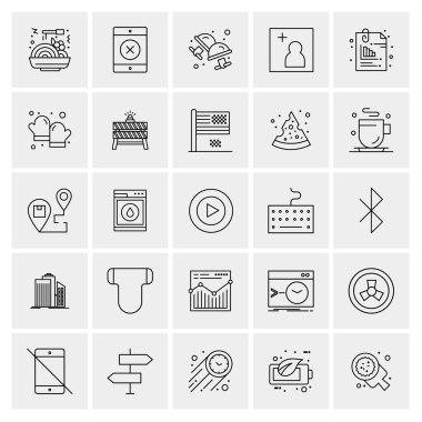 25 Evrensel İş Simgesi Vektörü Kümesi