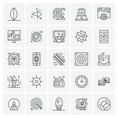 Evrensel yaratıcı simgeler kümesi, web ve mobil uygulamalar ve projeler için basit vektör illüstrasyonları 