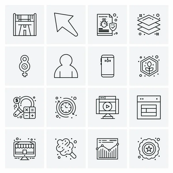 Conjunto de 16 iconos universales Vector de negocios — Vector de stock