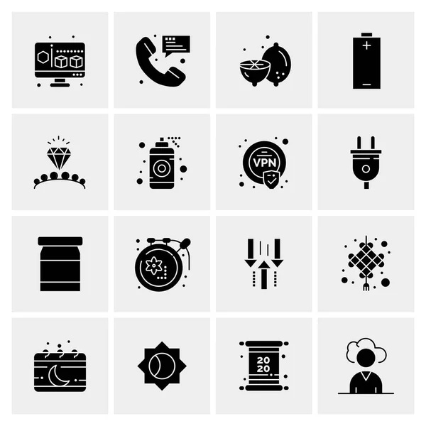 Set of 16 Universal Icons Business Vector — Stock Vector