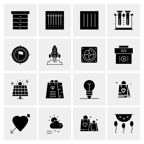 Conjunto de 16 iconos universales Vector de negocios — Vector de stock