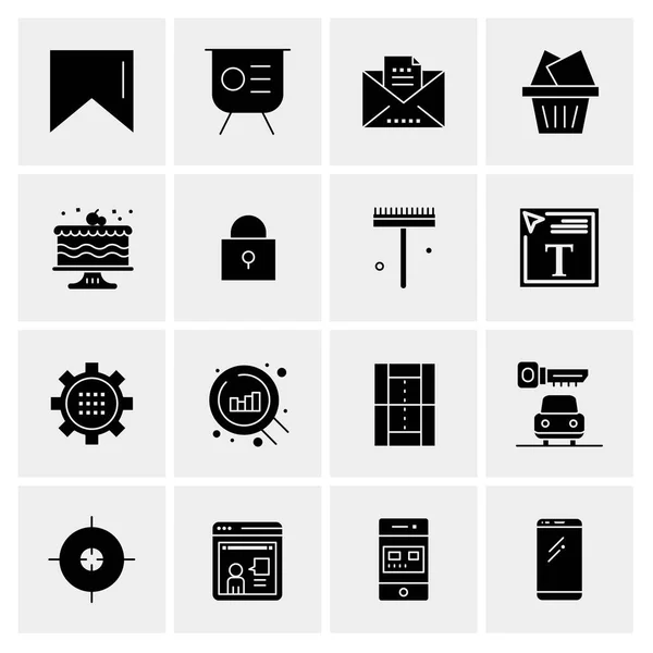 Conjunto de 16 iconos universales Vector de negocios — Vector de stock