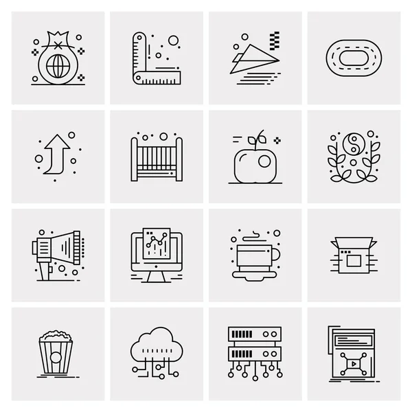 Conjunto de 16 iconos universales Vector de negocios — Vector de stock