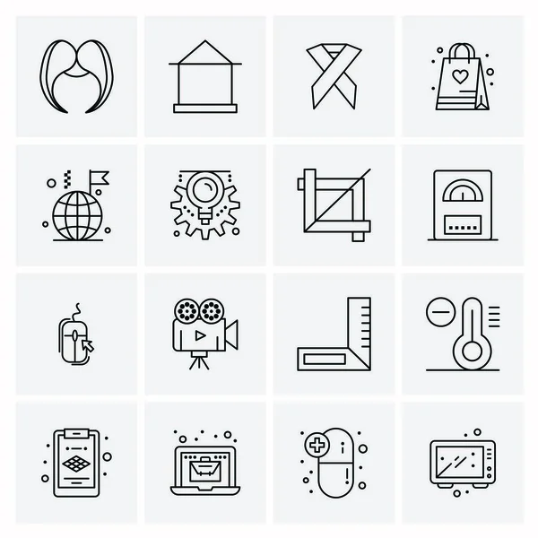 Set van 16 universele Pictogrammen Business Vector — Stockvector