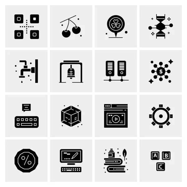 Set of 16 Universal Icons Business Vector — 스톡 벡터