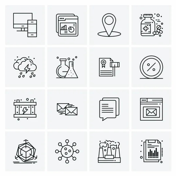 Conjunto de 16 iconos universales Vector de negocios — Vector de stock