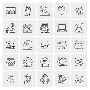 Evrensel yaratıcı simgeler kümesi, web ve mobil uygulamalar ve projeler için basit vektör illüstrasyonları 