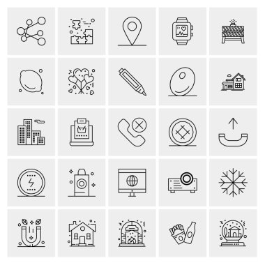 Evrensel yaratıcı simgeler kümesi, web ve mobil uygulamalar ve projeler için basit vektör illüstrasyonları 