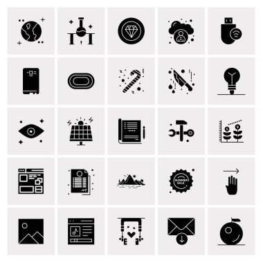 25 Evrensel İş Simgesi Vektörü Kümesi