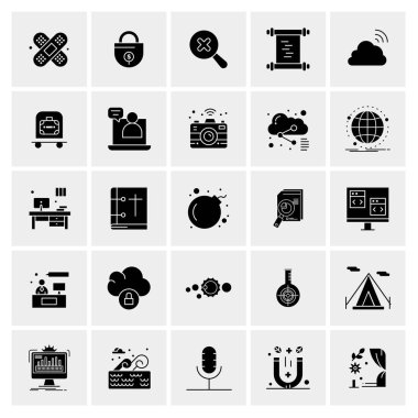 Evrensel yaratıcı simgeler kümesi, web ve mobil uygulamalar ve projeler için basit vektör illüstrasyonları 