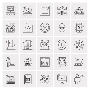 Evrensel yaratıcı simgeler kümesi, web ve mobil uygulamalar ve projeler için basit vektör illüstrasyonları 