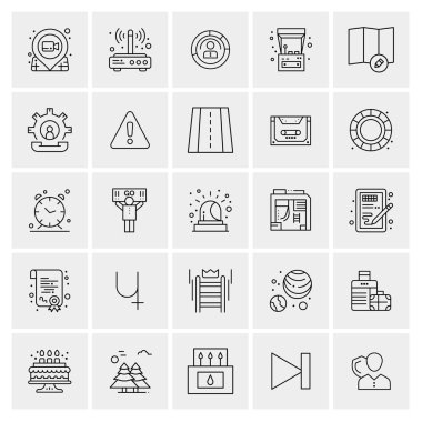 Evrensel yaratıcı simgeler kümesi, web ve mobil uygulamalar ve projeler için basit vektör illüstrasyonları 