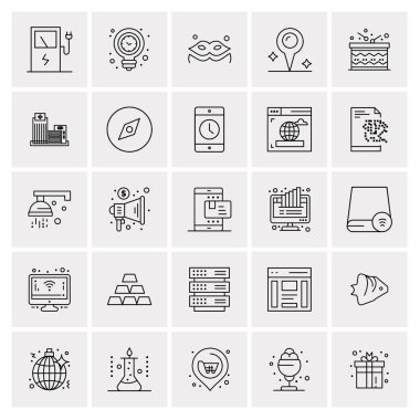 Evrensel yaratıcı simgeler kümesi, web ve mobil uygulamalar ve projeler için basit vektör illüstrasyonları 