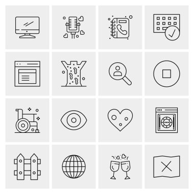 16 Evrensel Simge İş Vektörü