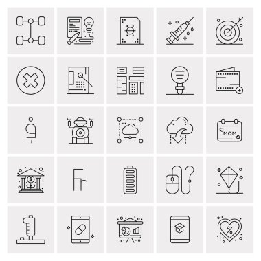 Evrensel yaratıcı simgeler kümesi, web ve mobil uygulamalar ve projeler için basit vektör illüstrasyonları 