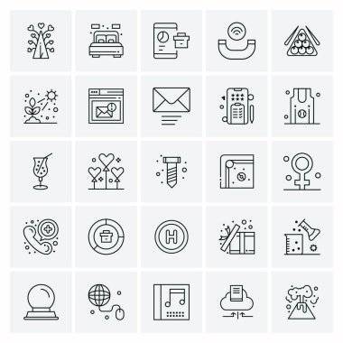 Evrensel yaratıcı simgeler kümesi, web ve mobil uygulamalar ve projeler için basit vektör illüstrasyonları 