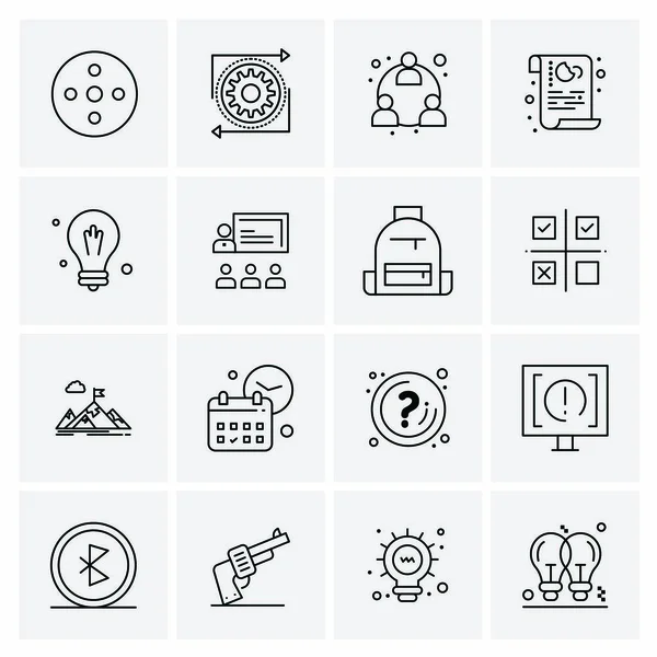 Conjunto de 16 iconos universales Vector de negocios — Vector de stock