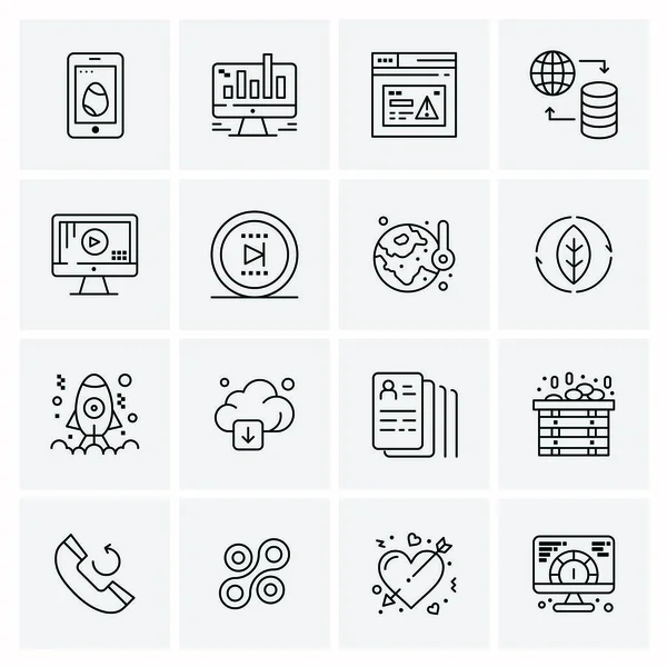 Conjunto de 16 iconos universales Vector de negocios — Vector de stock