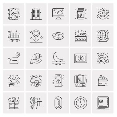 Evrensel yaratıcı simgeler kümesi, web ve mobil uygulamalar ve projeler için basit vektör illüstrasyonları 