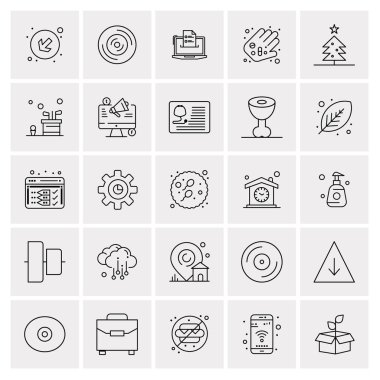 25 Evrensel İş Simgesi Vektörü Kümesi