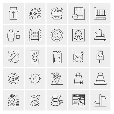 Evrensel yaratıcı simgeler kümesi, web ve mobil uygulamalar ve projeler için basit vektör illüstrasyonları 