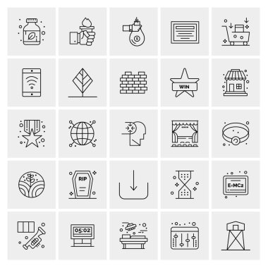 Evrensel yaratıcı simgeler kümesi, web ve mobil uygulamalar ve projeler için basit vektör illüstrasyonları 