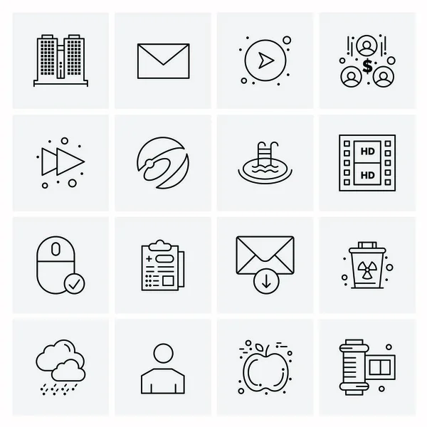 Conjunto de 16 iconos universales Vector de negocios — Archivo Imágenes Vectoriales