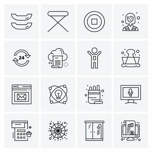 Conjunto de 16 iconos universales Vector de negocios — Archivo Imágenes Vectoriales