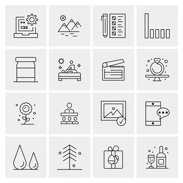 Conjunto de 16 iconos universales Vector de negocios — Vector de stock