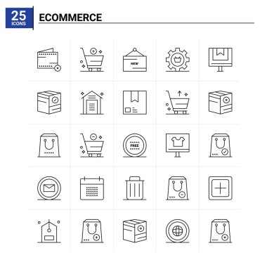 25 Etrade simgesi seti. vektör arkaplanı