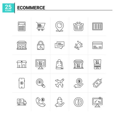 25 Etrade simgesi seti. vektör arkaplanı