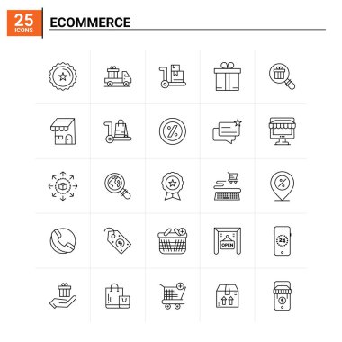 25 Etrade simgesi seti. vektör arkaplanı