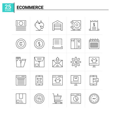 25 Etrade simgesi seti. vektör arkaplanı