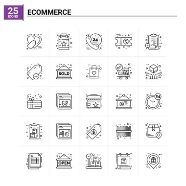 25 Etrade simgesi seti. vektör arkaplanı
