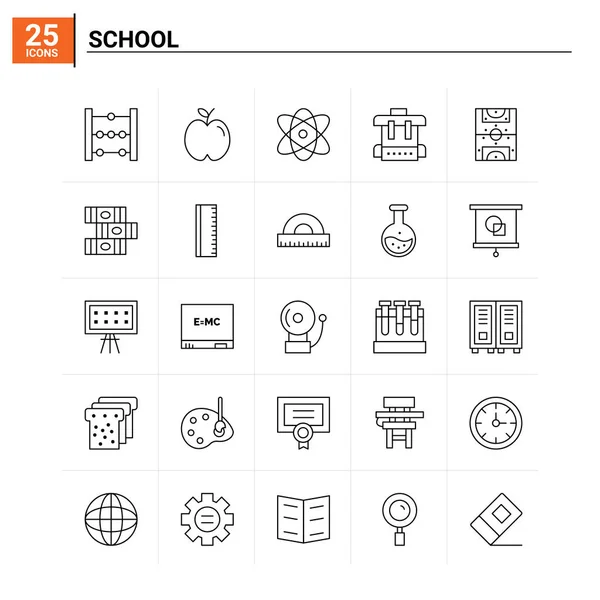 25 School icon set. vector background — Stock Vector