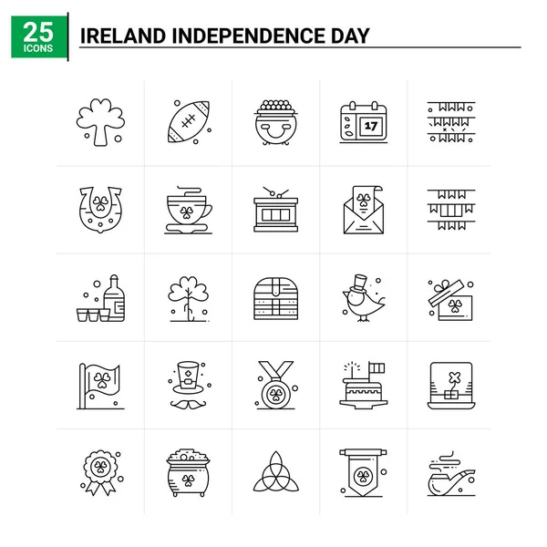 25 Irland självständighetsdagen ikon set. vektor bakgrund — Stock vektor