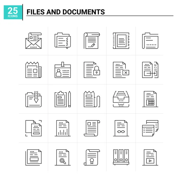 Conjunto de ícones 25 arquivos e documentos. fundo vetorial — Vetor de Stock