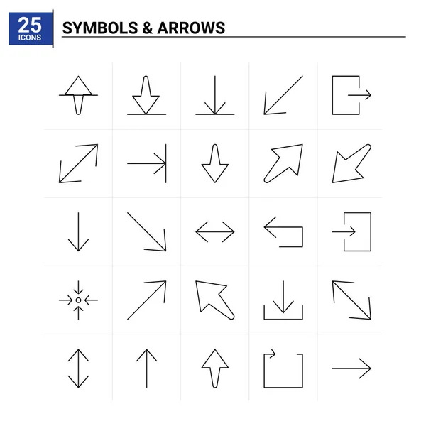 25 Symbols & Arrows icon set. vector background — Stock Vector