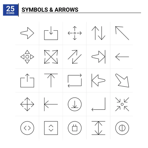 25 Symbols & Arrows icon set. vector background — Stock Vector