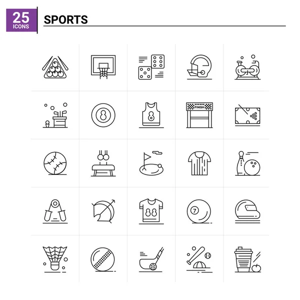 25 Conjunto de iconos deportivos. fondo de vector — Vector de stock