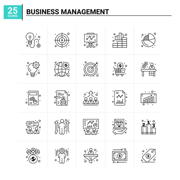 25 Conjunto de iconos de gestión empresarial. fondo de vector — Vector de stock