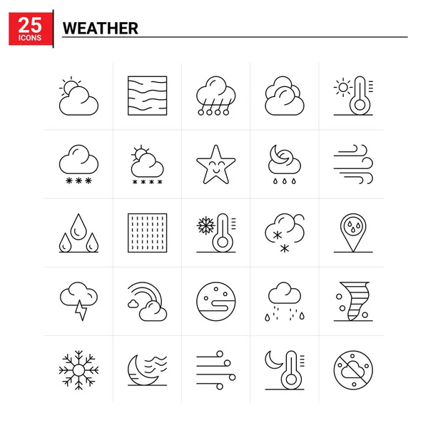 25 Набор значков погоды. векторный фон — стоковый вектор