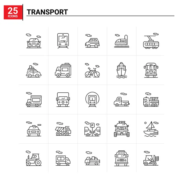 25 Transport icon set. vector background — Stock Vector