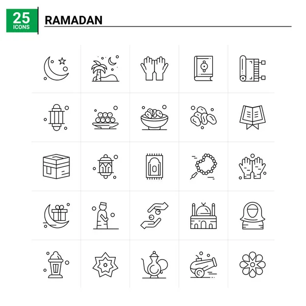 Set di 25 icone del Ramadan. sfondo vettoriale — Vettoriale Stock