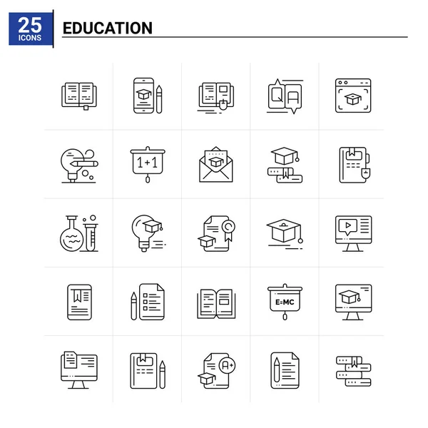 25 Education icon set. vector background — Stock Vector