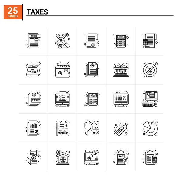 25 Vergi simgesi. vektör arkaplanı — Stok Vektör