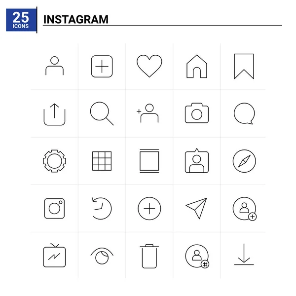 25 Instagram simgesi seti. vektör arkaplanı
